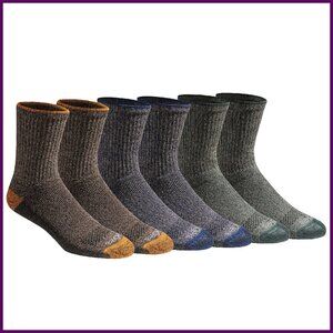 Men's Moisture Control Mid-Crew Socks, 6-12 Pairs, Cotton Blend